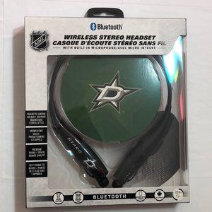 NHL Dallas Stars Bluetooth Wireless Neckband Headset Stereo Built-in Microphone